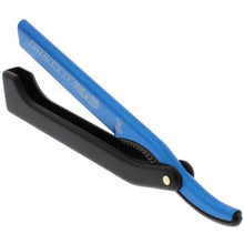 Load image into Gallery viewer, Dovo Shavette Straight Razor, Blue with Black Handle