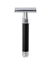 Load image into Gallery viewer, Edwin Jagger DE Safety Razor, 'Extra Grip' Handle, Rubber Coated, Black