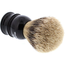 Load image into Gallery viewer, Edwin Jagger Silver Tip Badger Shaving Brush, Medium, Black