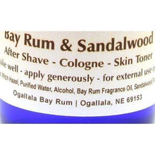 Load image into Gallery viewer, Genuine Ogallala Bay Rum & Sandalwood Aftershave, 4oz