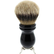 Load image into Gallery viewer, Hazelet's Apothecary Shaving Brush, Big Cypress Silvertip Badger Black Onyx, 25mm, with stand