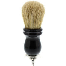 Load image into Gallery viewer, Hazelet's Apothecary Shaving Brush, White Boar Black Onyx, 25mm, Handle With Stand