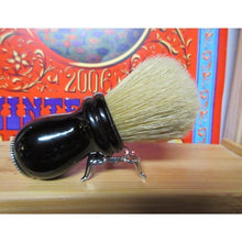 Load image into Gallery viewer, Hazelet's Apothecary Shaving Brush, White Boar Black Onyx, 25mm, Handle With Stand