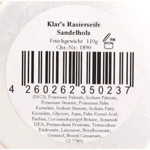 Load image into Gallery viewer, Klar Shaving Soap in Tin, Sandalwood