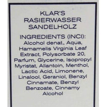 Load image into Gallery viewer, Klar's Aftershave Sandalwood, 50ml