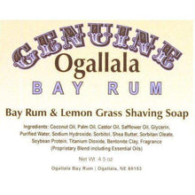 Load image into Gallery viewer, Ogallala Bay Rum, Lemon Grass Shaving Soap