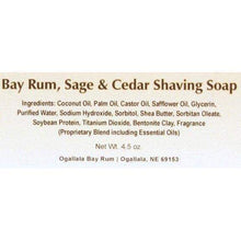 Load image into Gallery viewer, Ogallala Bay Rum, Sage & Cedar Shaving Soap