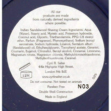 Load image into Gallery viewer, Cyril R Salter Indian Sandalwood Luxury Shaving Cream
