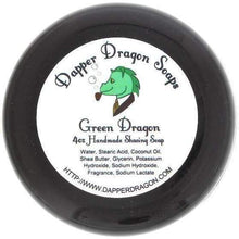 Load image into Gallery viewer, Dapper Dragon Vegan Shaving Soap, Green Dragon
