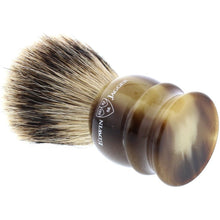 Load image into Gallery viewer, Edwin Jagger Silver Tip Badger Shaving Brush, Medium, Imitation Horn
