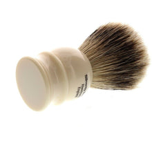 Load image into Gallery viewer, Edwin Jagger Silver Tip Badger Shaving Brush, Medium, Imitation Ivory
