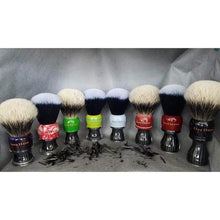 Load image into Gallery viewer, Envy Shave Carbon Shaving Brush, Black Wolf Synthetic, #1 Turquoise/Grey
