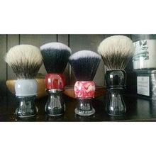 Load image into Gallery viewer, Envy Shave Carbon Shaving Brush, Black Wolf Synthetic, #2 Black/Red/White
