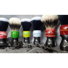 Load image into Gallery viewer, Envy Shave Carbon Shaving Brush, Black Wolf Synthetic, #4 Lime/Turquoise
