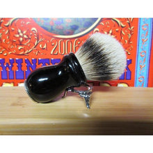 Load image into Gallery viewer, Hazelet's Apothecary Shaving Brush, Big Cypress Silvertip Badger Black Onyx, 25mm, with stand
