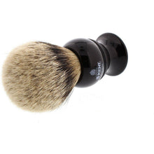 Load image into Gallery viewer, Kent BLK12 Silver Tip Badger Shaving Brush, Black Handle
