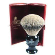 Load image into Gallery viewer, Kent BLK8 Traditional Silver Tip Badger Shaving Brush, Black Handle

