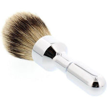 Load image into Gallery viewer, Merkur Futur Silvertip Badger Shaving Brush, Polished Chrome
