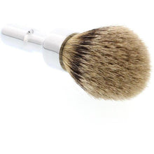 Load image into Gallery viewer, Merkur Futur Silvertip Badger Shaving Brush, Polished Chrome
