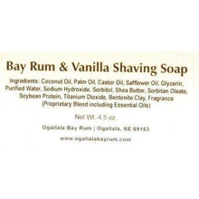 Load image into Gallery viewer, Ogallala Bay Rum &amp; Vanilla Shaving Soap
